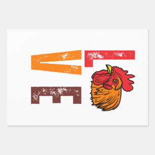 Chicken Farming - Hen Rooster Lover Chicken Farmer Wrapping Paper Sheets