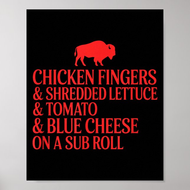 Chicken Finger Sub Ingredient List Poster (Front)