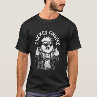 Chicken Fingers Funny Adult Middle Finger Rude Roo T-Shirt