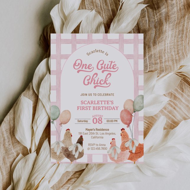 Chicken First Birthday Invitation (Creator Uploaded)
