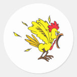 chicken flip classic round sticker