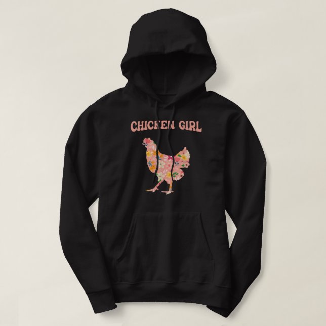 Chicken Flock Egg Hen Farmer Grower Backyard  Hoodie (Design Front)