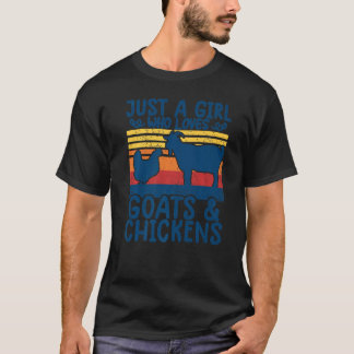 Chicken  For Girls Goat Girl T Farming Tee