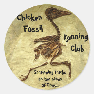Chicken Fossil Running Club Classic Round Sticker