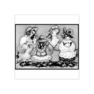 CHICKEN FRIENDS, HEN PARTY RUBBER STAMP