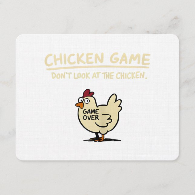 Chicken Game Don't Look At The Chicken Funny Chick Invitation (Front)