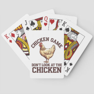 Chicken game don't look at the chicken poker cards