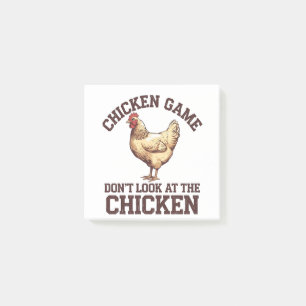 Chicken game don't look at the chicken post-it notes