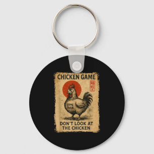 Chicken Game Funny Japanese Boys Girls Womens Mens Keychain