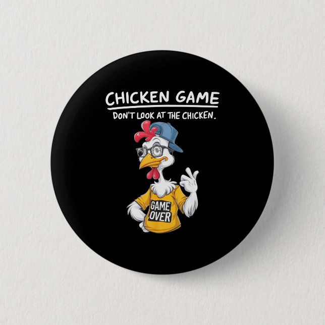 Chicken Game Humorous Family Tee - Uni-adults &amp Button (Front)