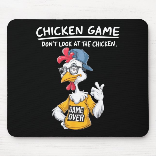 Chicken Game Humorous Family Tee - Uni-adults &amp Mouse Pad (Front)
