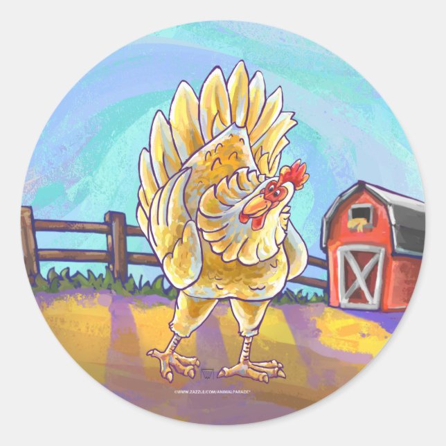 Chicken Gifts & Accessories Classic Round Sticker (Front)