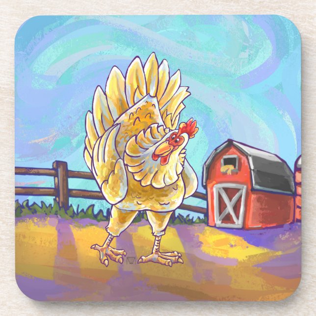Chicken Gifts & Accessories Drink Coaster (Front)