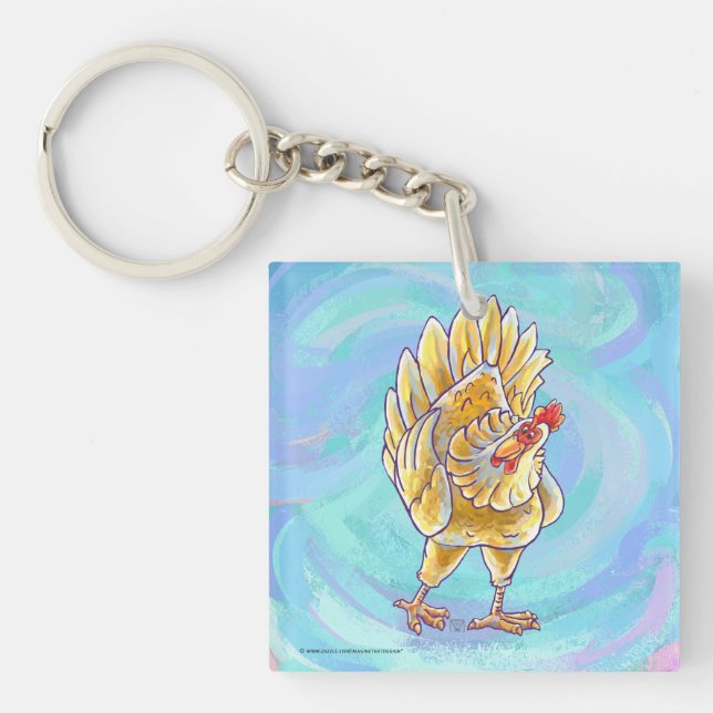 Chicken Gifts & Accessories Keychain (Front)