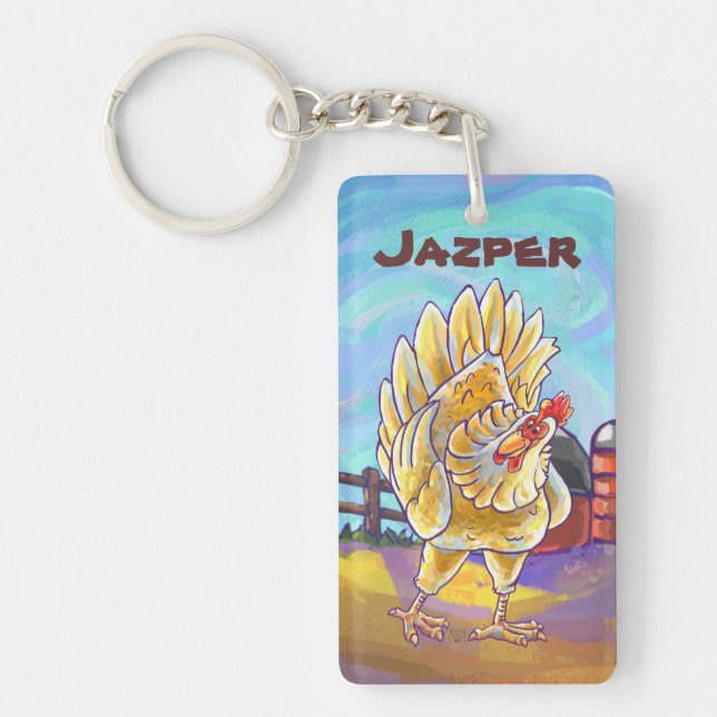 Chicken Gifts & Accessories Keychain (Front)