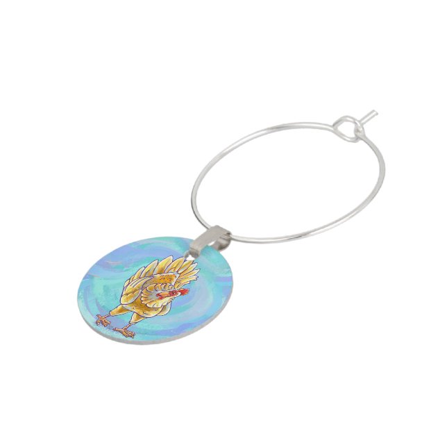Chicken Gifts & Accessories Wine Glass Charm (Side)