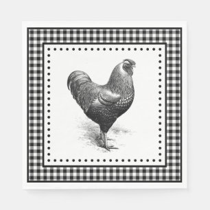 Chicken Gingham Napkins