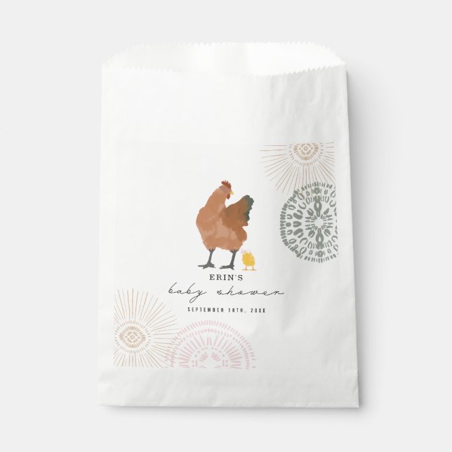 Chicken Girl Baby Shower Chick Favor Bag (Front)