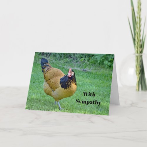 Chicken Gold and Black Vorwerk Photo Sympathy Card
