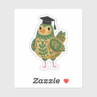 Chicken Grad Cap Sticker