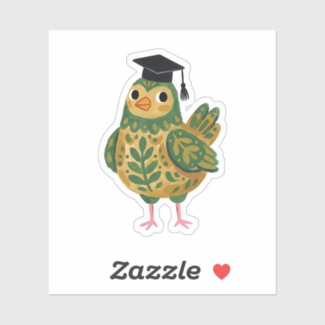 Chicken Grad Cap Sticker (Sheet)