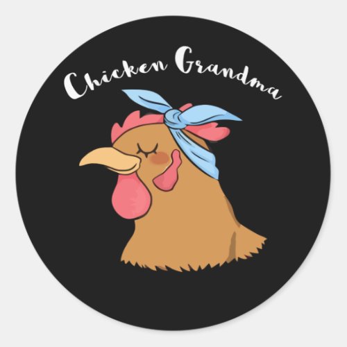 Chicken Grandma Classic Round Sticker