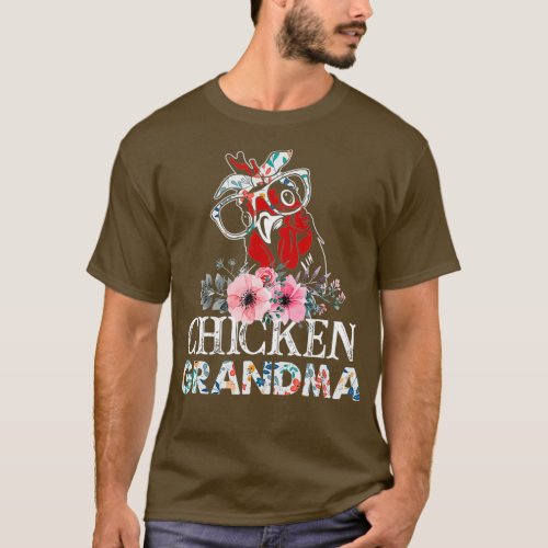 Chicken Grandma Floral T_Shirt