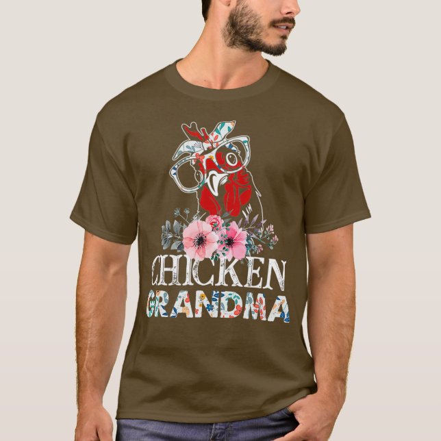 Chicken Grandma Floral T-Shirt (Front)