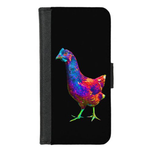 Chicken Green Feet Neon iPhone 87 Wallet Case