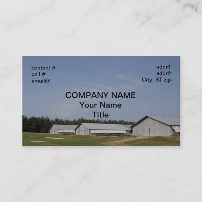 chicken growing house business card (Front)