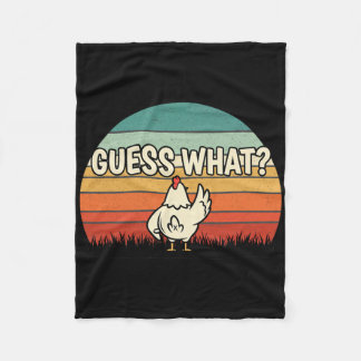 Chicken, Guess Who's Behind Retro Chicken Butt Att Fleece Blanket