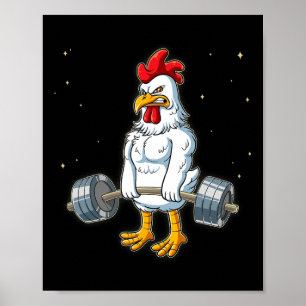 Chicken Gym Weight Training Deadlift Poster