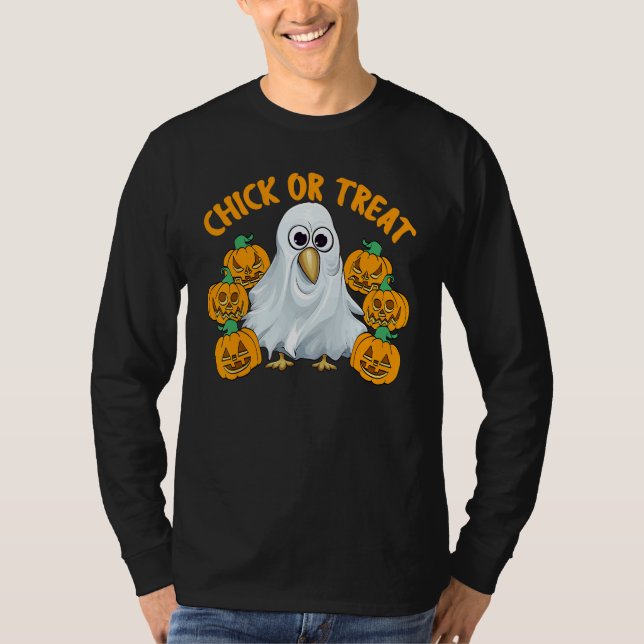Chicken Halloween Trick Or Treat Chicken Farmer Ro T-Shirt (Front)