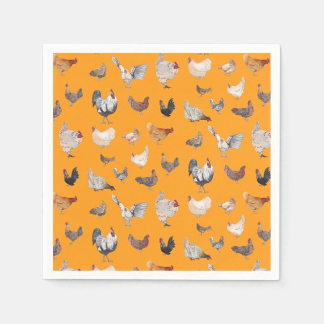 Chicken Happy Paper & Party Plates Napkins (Front)