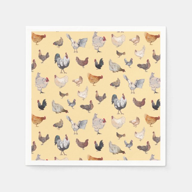 Chicken Happy Paper & Party Plates Napkins (Front)