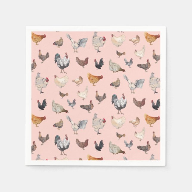 Chicken Happy Paper & Party Plates Napkins (Front)