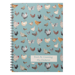 Chicken Happy pattern green-grey Notebook
