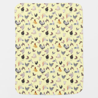 Chicken Happy pattern - non-directional print Baby Blanket