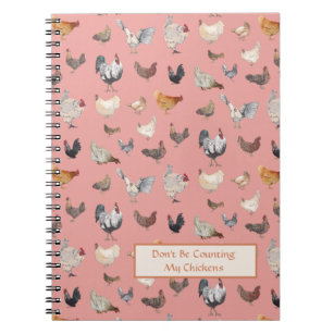 Chicken Happy pattern Pink Notebook