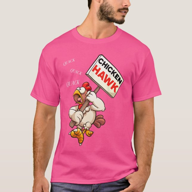 Chicken Hawk Funny Cartoon Design for Humor Lovers T-Shirt (Front)