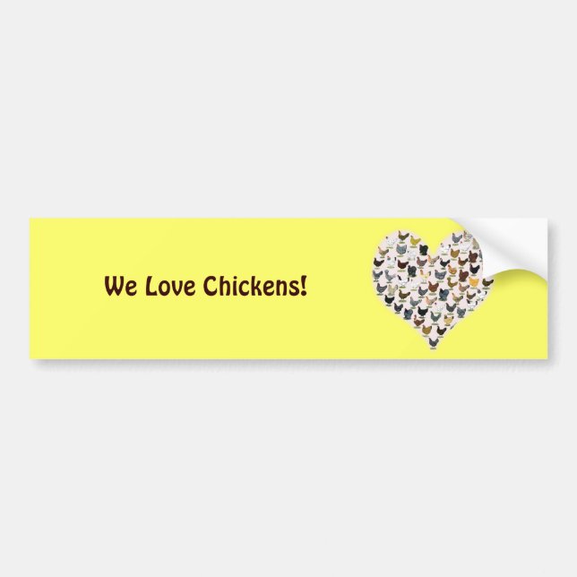 Chicken Heart Bumper Sticker (Front)