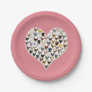 Chicken Heart Paper Plates