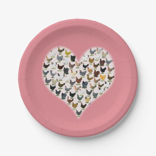 Chicken Heart Paper Plates (Front)