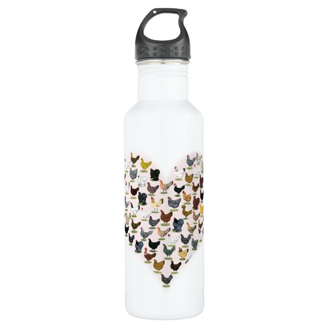 Chicken Heart Water Bottle (Front)