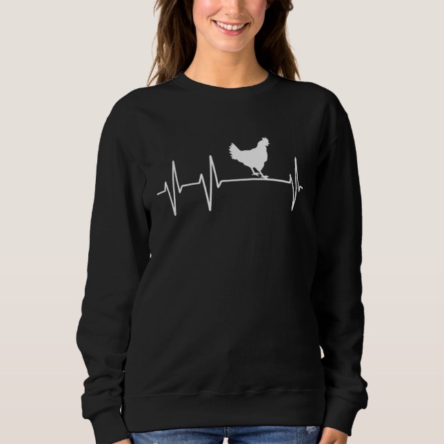 Chicken Heartbeat or Farmer Country People Outfit Sweatshirt (Front)