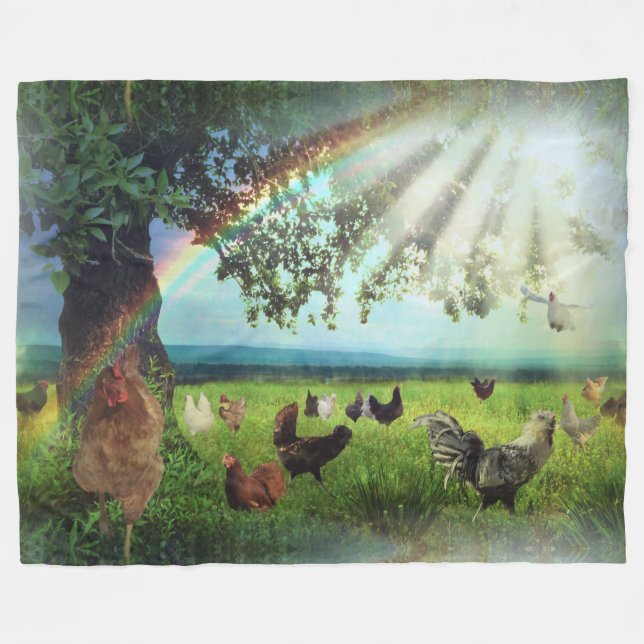 Chicken Heaven Fleece Blanket (Front (Horizontal))