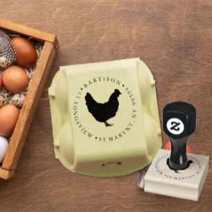 Chicken hen business ADDRESS Rubber Stamp