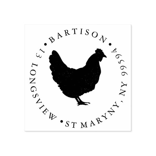 Chicken hen business  ADDRESS Rubber Stamp
