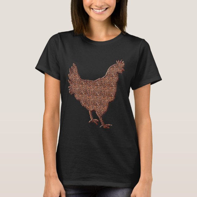 Chicken Hen Coffee Beans Chicken Egg   T-Shirt (Front)