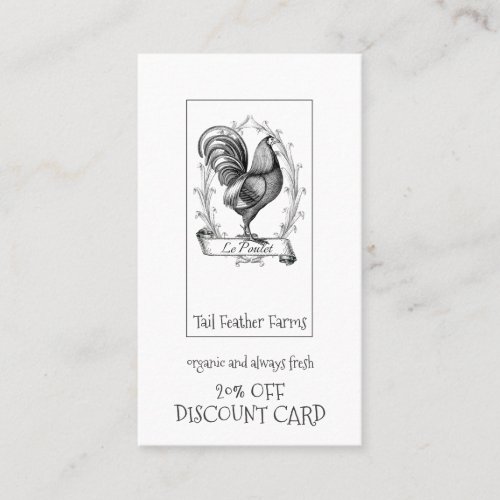 Chicken Hen Egg Farm Customer Discount Card